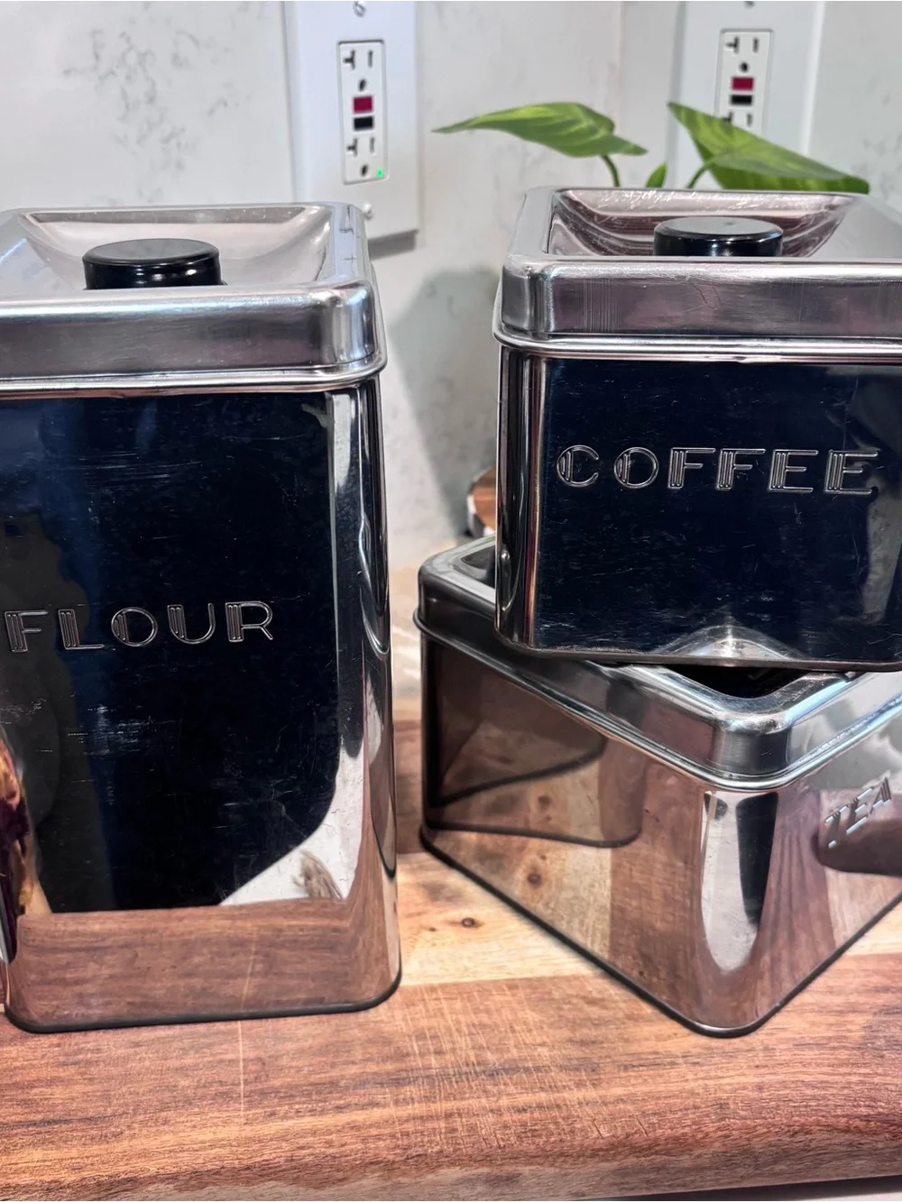 Mid-Century Garner Ware Chrome Kitchen Canisters Set